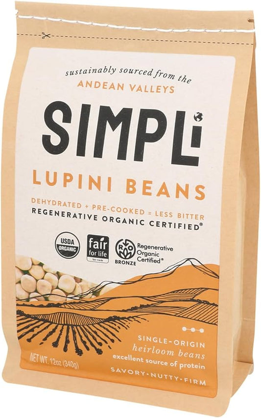 Simpli - Organic Lupini Beans, 12 oz (Pack of 8) - High Protein Kosher