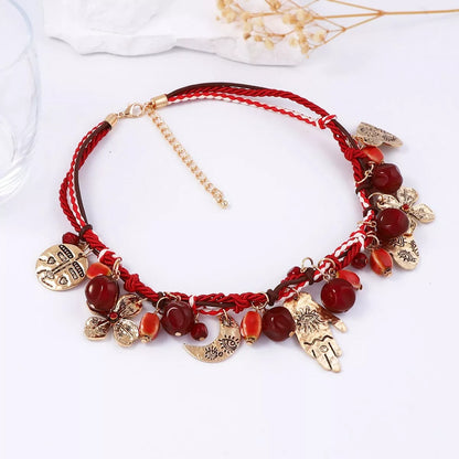 Zinc Alloy Bead Charm Necklace