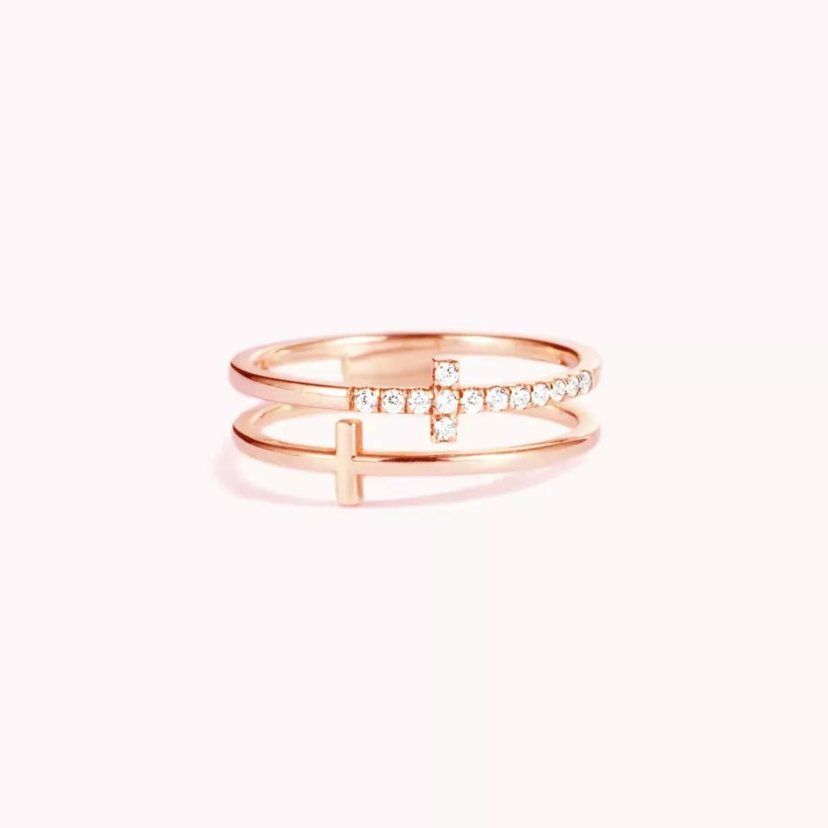Double Band Cross Ring