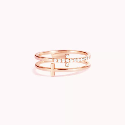 Double Band Cross Ring