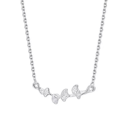 925 Sterling Silver Ginkgo Leaf Necklace