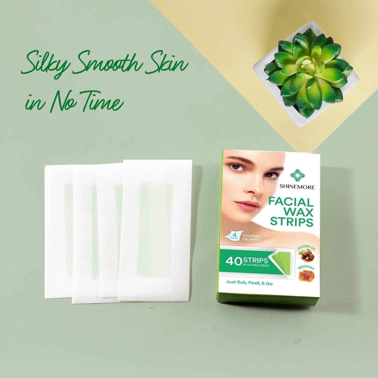 SHINEMORE Facial Wax Strips - 40 strips
