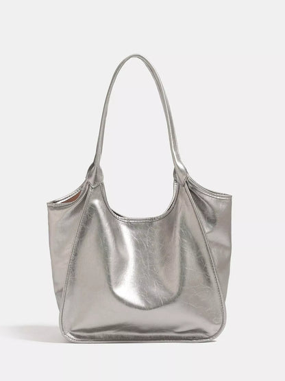 Metallic PU Leather Tote Bag