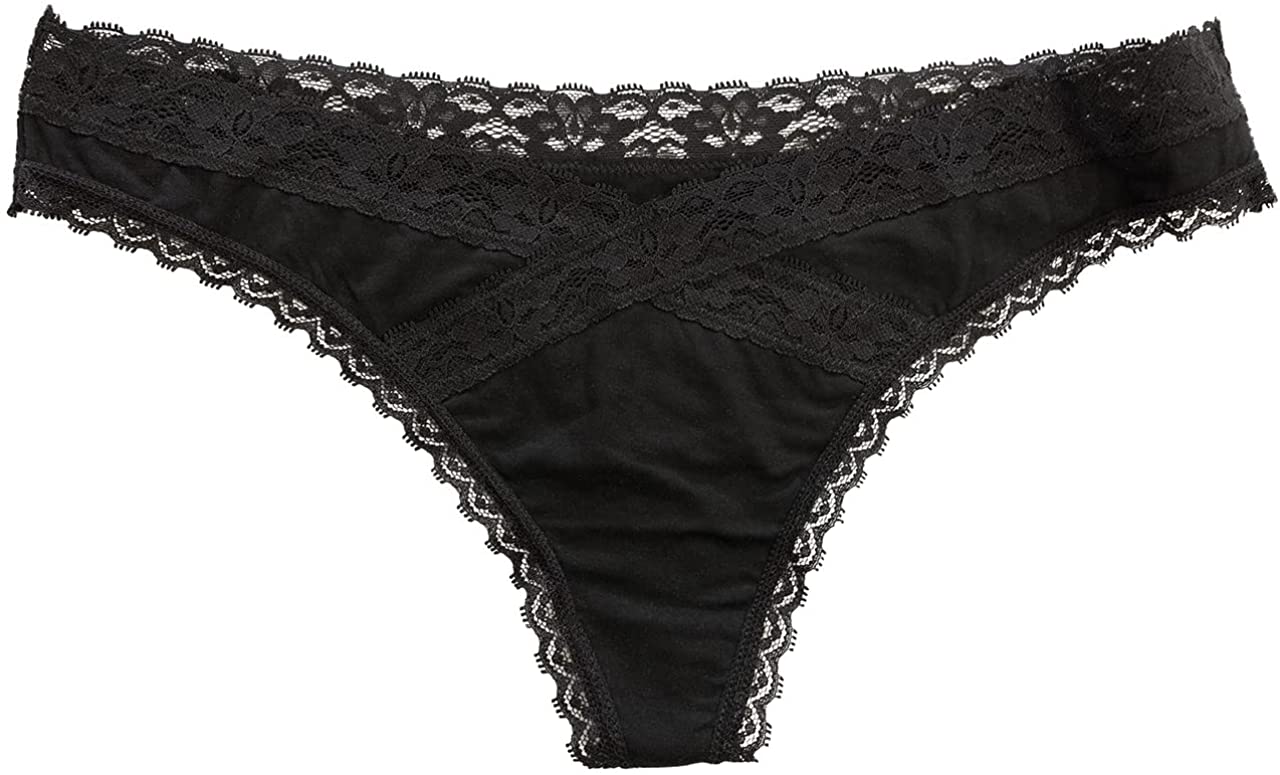 V-Front Modal Thong with Lace