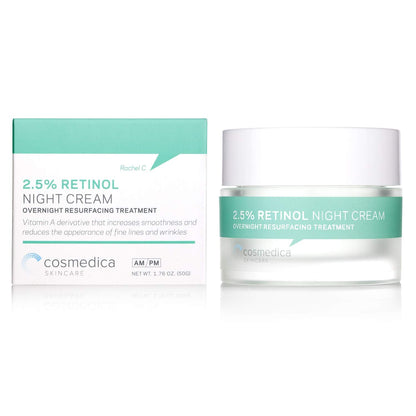 Cosmedica Skincare Retinol Night Cream – Anti Aging Face Moisturizer with Retinol (Vitamin A) & Hyaluronic Acid – Wrinkle Repair Cream for Acne, Fine Lines & Dark Spots – Night Cream for Face, 1.7 oz