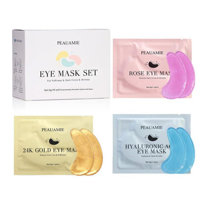 PEAUAMIE Puffiness & Dark Circle & Wrinkle Eye Mask Set - 30 Pairs