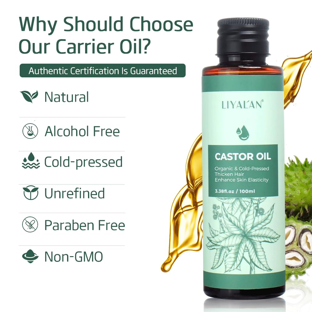 LIYALAN Organic Castor Oil Skin & Hair Repair