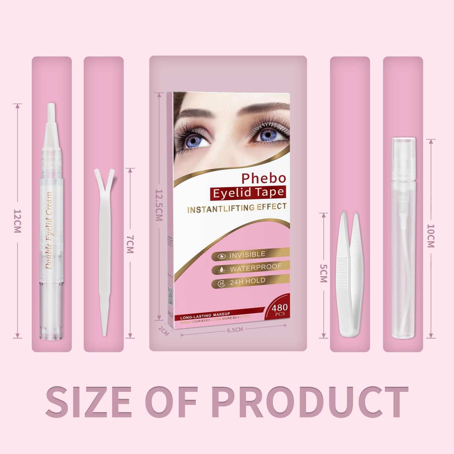 PHEBO Instant Lifting Effect Eyelid Tape - 480 pcs