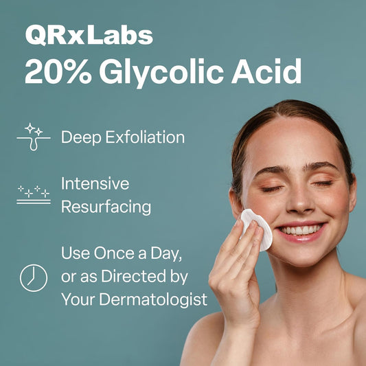 QRxLabs Glycolic Acid 20% Resurfacing Pads