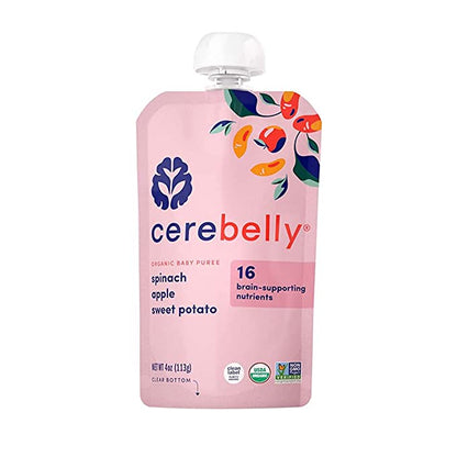 Cerebelly Spinach Apple Sweet Potato Puree, Pack of 6, 4 Oz Each