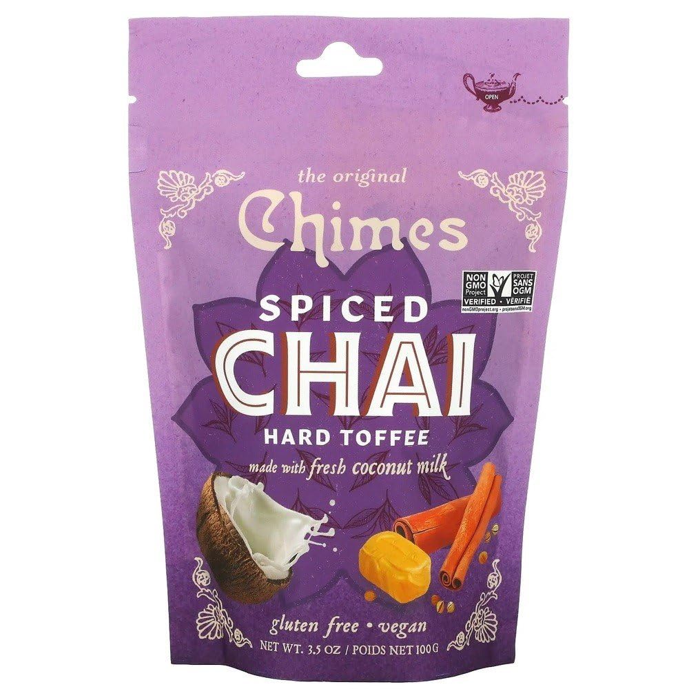 Chimes Hard Toffee Spiced Chai, 3.5 oz (Pack of 12) - Gluten-Free Dairy-Free