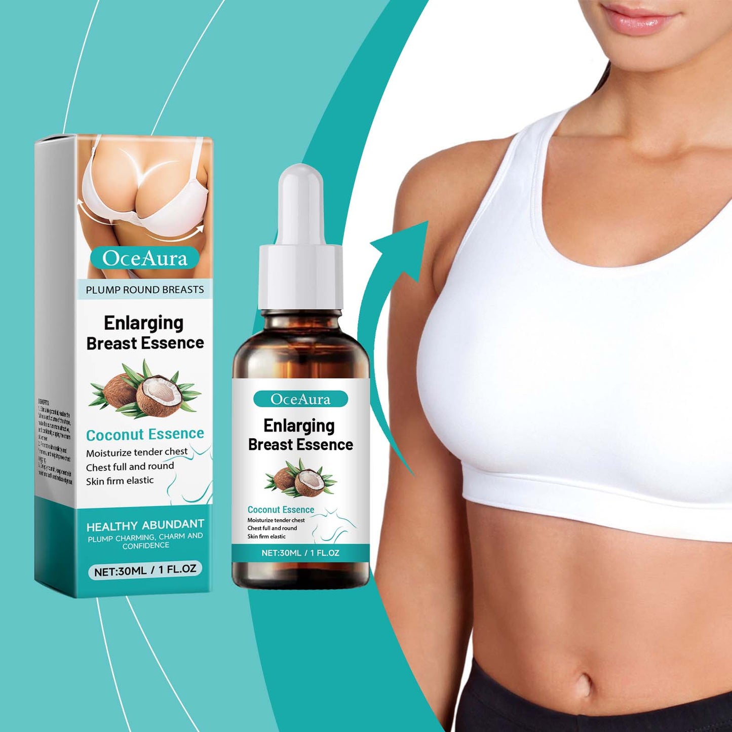 OceAura Breast Beauty Serum Lifts And Tightens Breasts To Moisturize, Smooth, Plump And Plump Curves