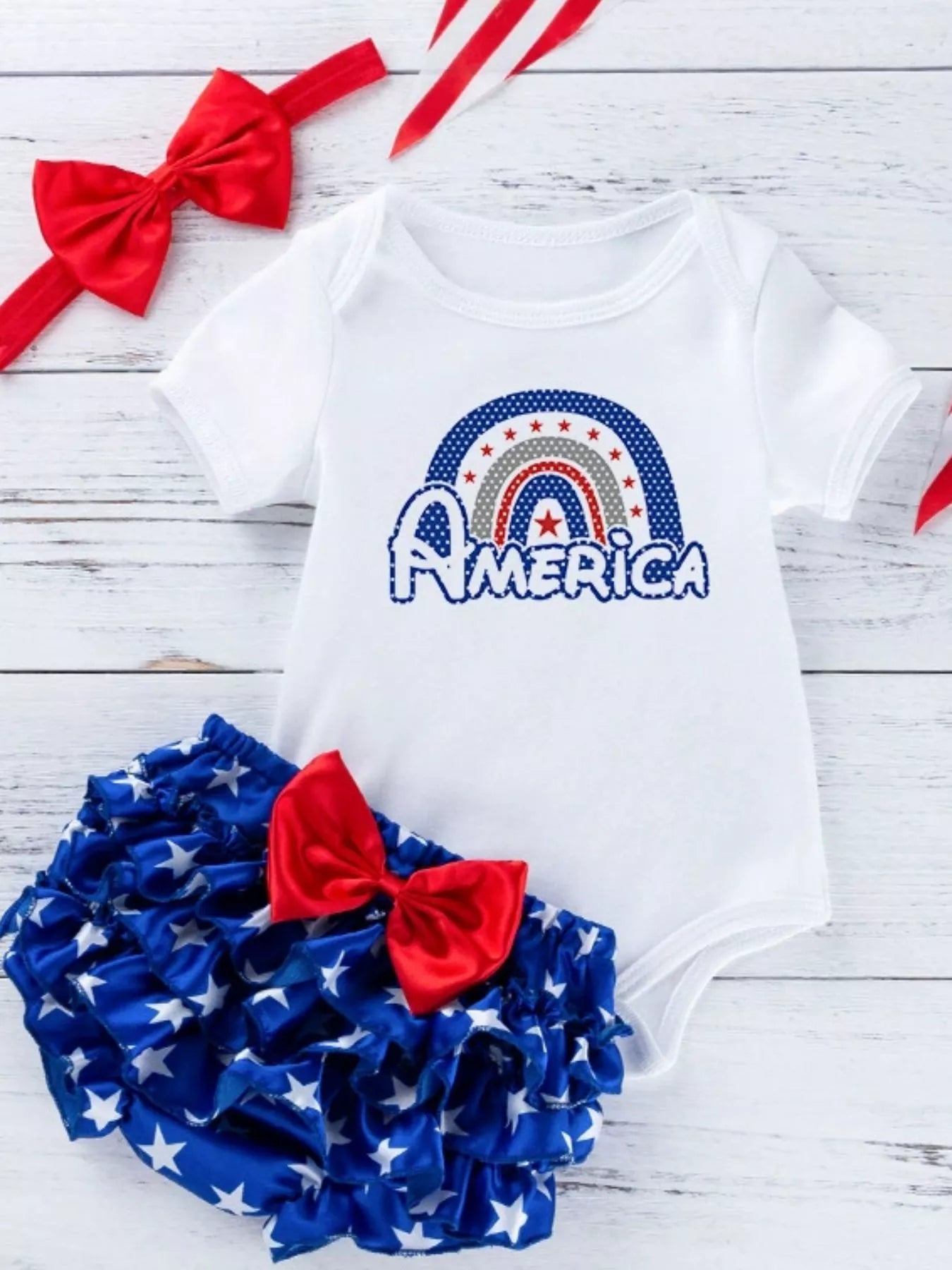 Children's Little Miss America Patriotic Outfit Set