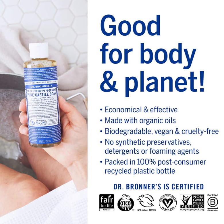 DR. BRONNER'S 18-in-1 Hemp Peppermint Pure-Castile Soap