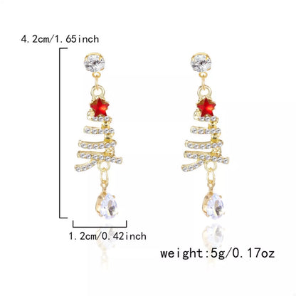 18K Gold-Plated Christmas Tree Earrings