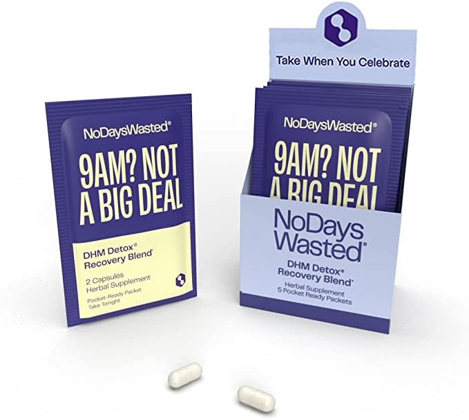 No Days Wasted DHM Detox Recovery - 5 Pack (2 Capsules Each) Helps Restore Body