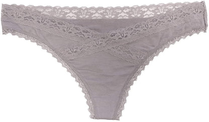 V-Front Modal Thong with Lace