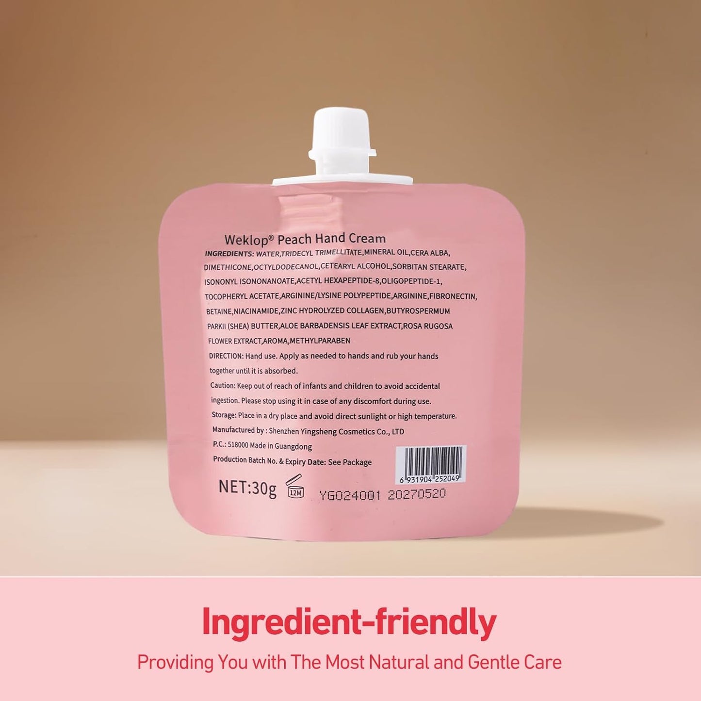 WEKLOP Natural Moisturizing Travel Size Hand Cream