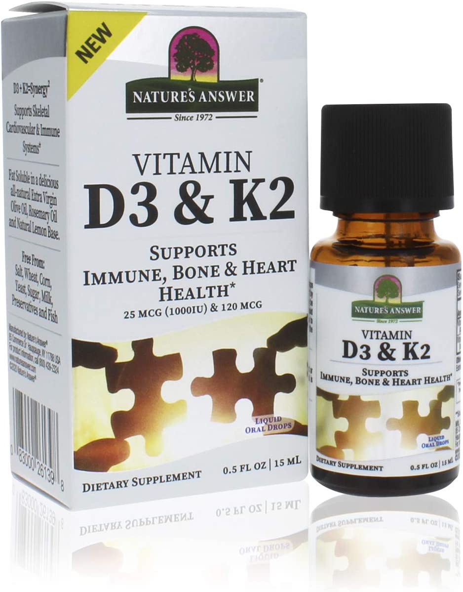 Nature's Answer Vitamin D3 & K2 Drops | 0.5 Fl Oz.