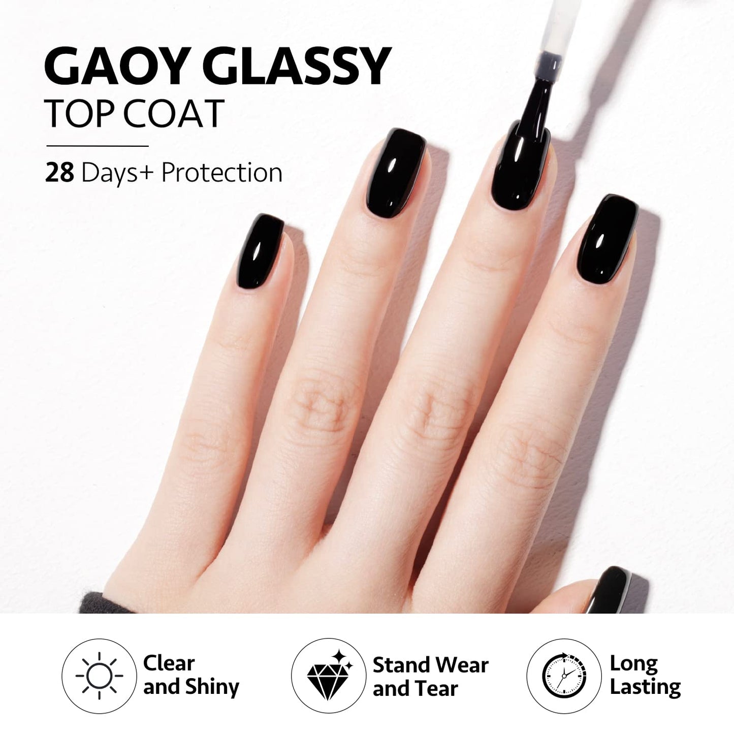 GAOY Glassy Gel Top Coat & Base Coat Set - 2 pcs