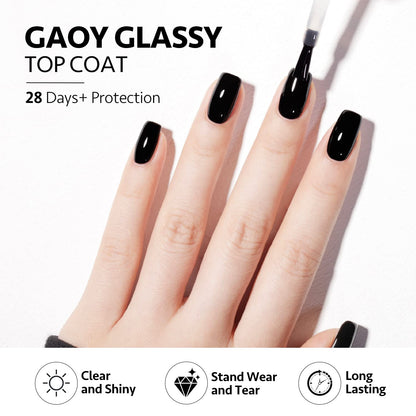 GAOY Glassy Gel Top Coat & Base Coat Set - 2 pcs
