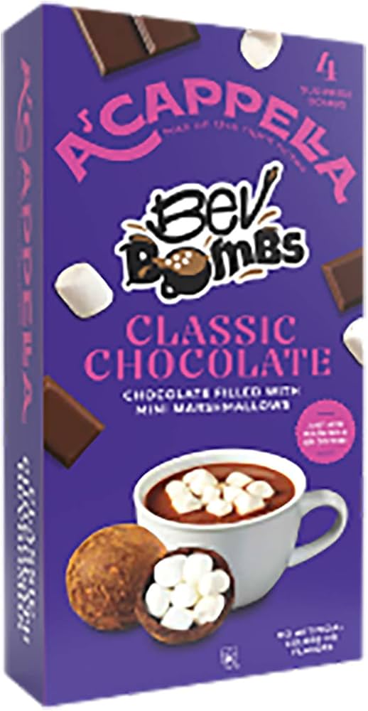 Acappella - Classic Choc Bevbombs 4ct (Case of 6) - Hot Chocolate Bombs