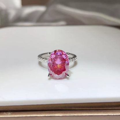 8 Carat Moissanite Oval 925 Sterling Silver Ring