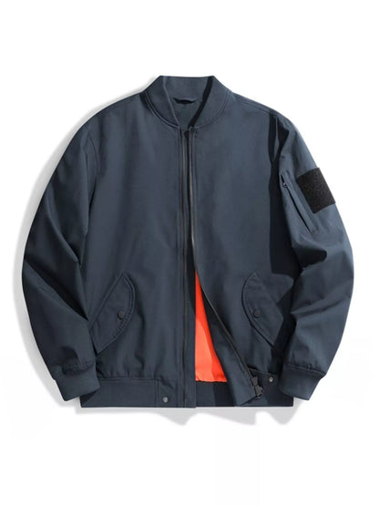 Men's Plus Size Zip Up Long Sleeve Jacket