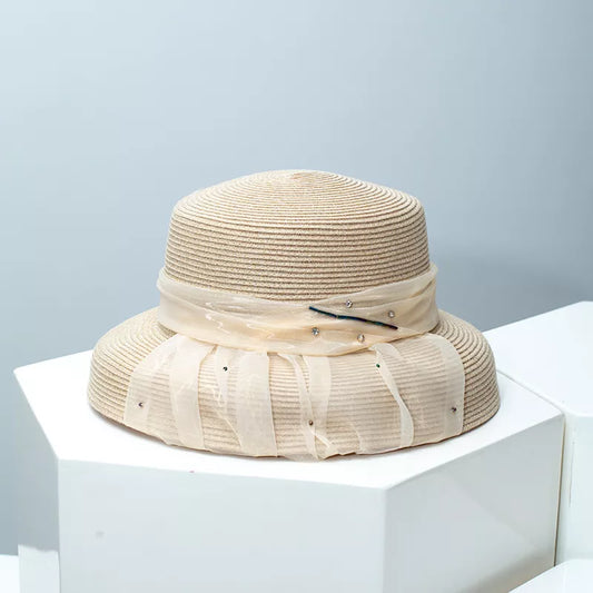 Straw Hat with Ribbon