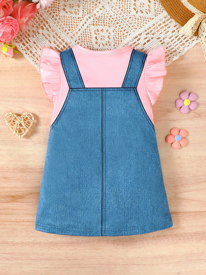 Children's Ruffle Sleeve Round Neck Dress