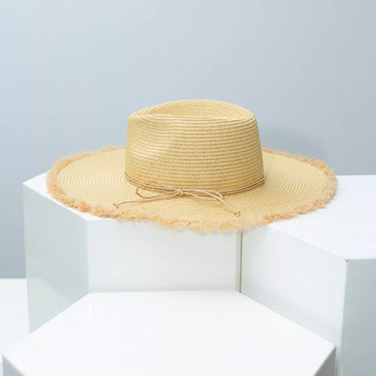 Frayed Brim Straw Hat