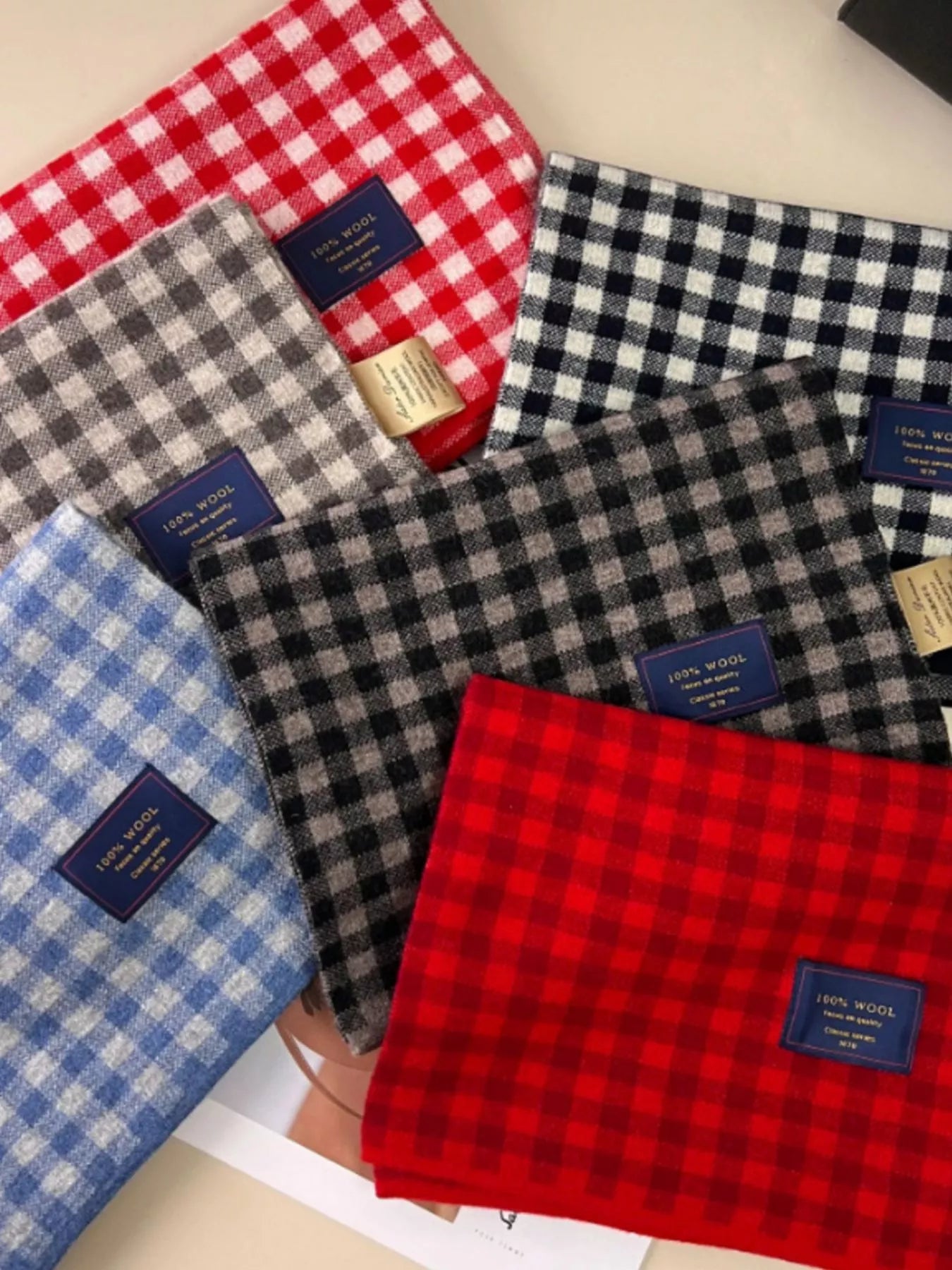 100% Wool Plaid Scarf