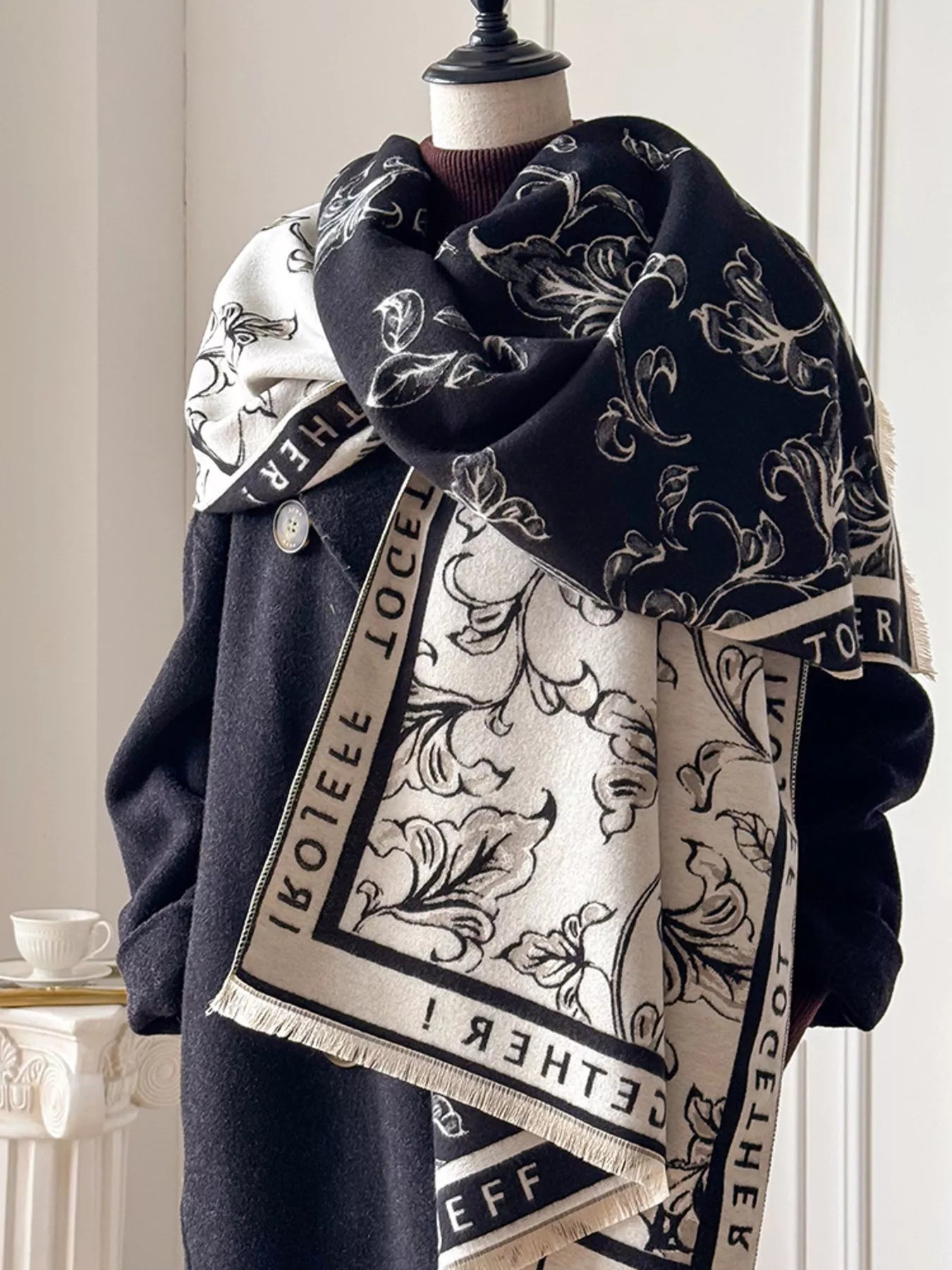 Raw Hem Winter Scarf