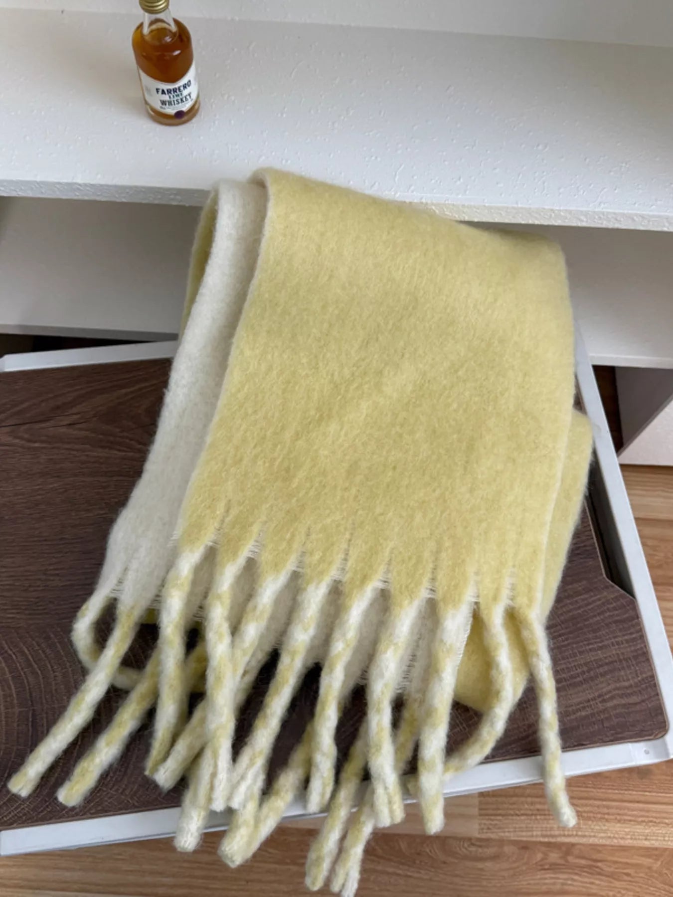 Color Block Fringe Winter Scarf
