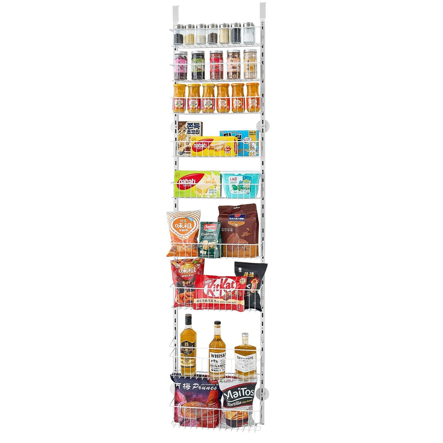 9-Tier Over The Door Pantry Organizer Hanging Storage Rack Adjustable Kitchen