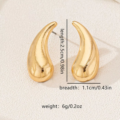 Curved Teardrop Stud Earrings