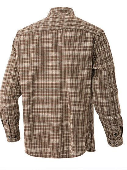 Men's Casual Plaid Long Sleeve Shirt