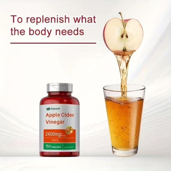 Apple Cider Vinegar Capsules 2400mg - 150 Capsules, Gluten-Free, Digestion & Weight Management Support