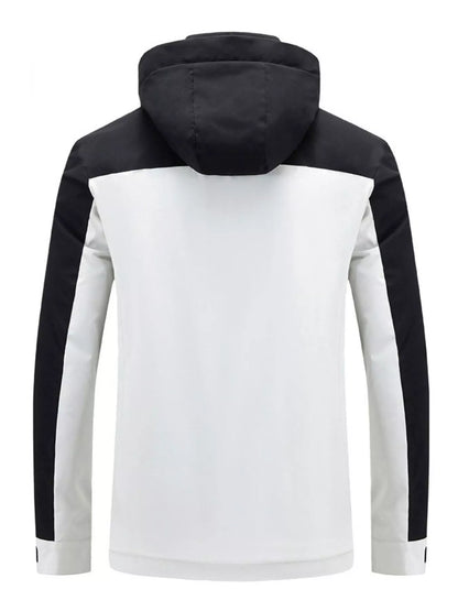 Men's Plus Size Two-Tone Hooded Outdoor Jacket