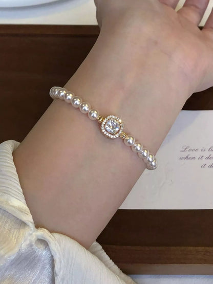 18K Gold-Plated Pearl Bracelet