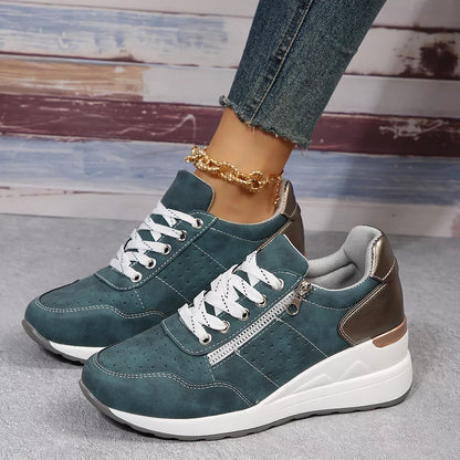 Lace Up Wedge Sneakers