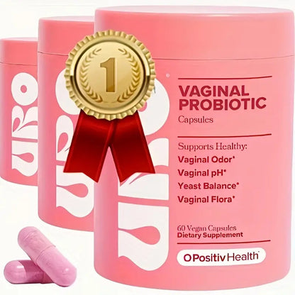 URO Vaginal Probiotics for Women pH Balance with Prebiotics & Lactobacillus Probiotic Blend - Women's Vaginal Health Supplement - Promote Healthy Vaginal Odor & Vaginal Flora, 60 Count (Pack of 1)