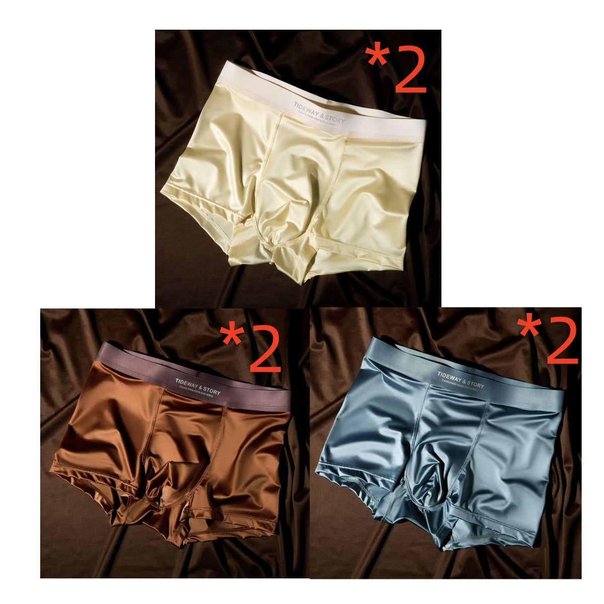 Ice Silk Mens Underwear Light Luxury Satin Boxers