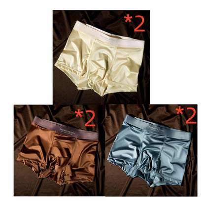 Ice Silk Mens Underwear Light Luxury Satin Boxers