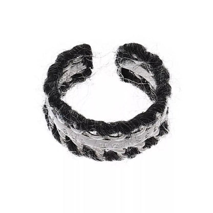 Brass Yarn-Wrapped Open Ring