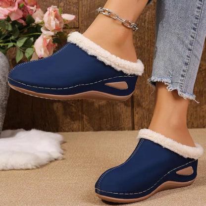 Cozy Plush Lined Wedge Slippers