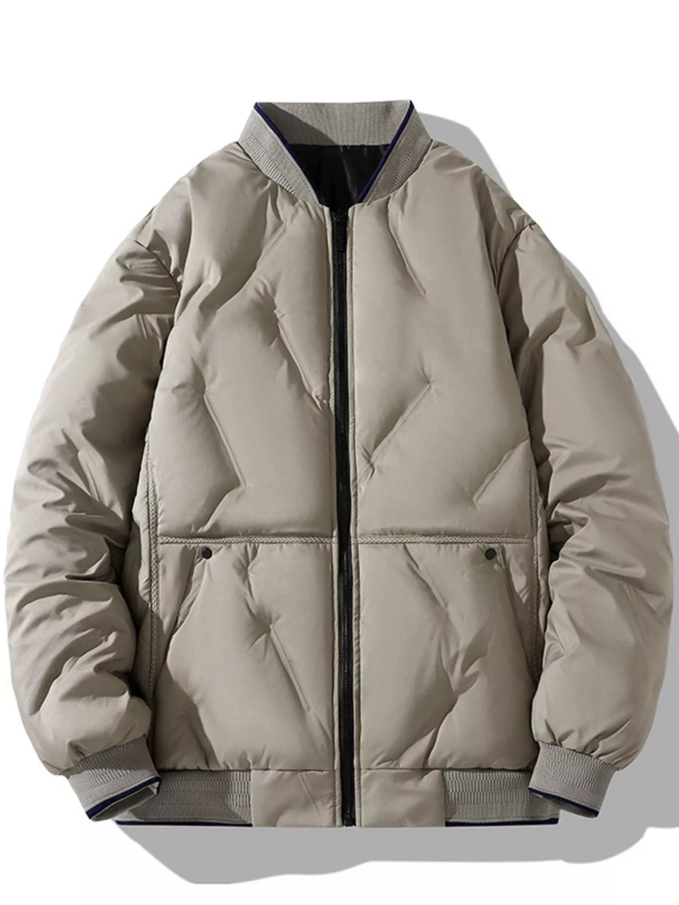Men's Plus Size Padded Zip Up Bomber Jacket