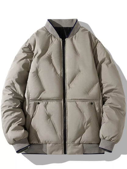 Men's Plus Size Padded Zip Up Bomber Jacket