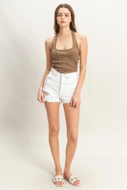 HYFVE Mineral Wash Halter Neck Everyday Top