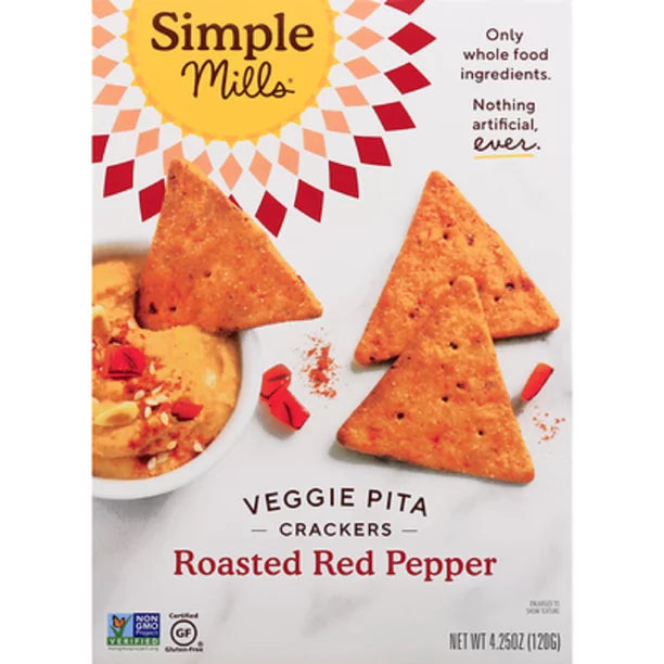 Simple Mills Roasted Red Pepper Crackers (Pack of 6 - 4.25 Oz)